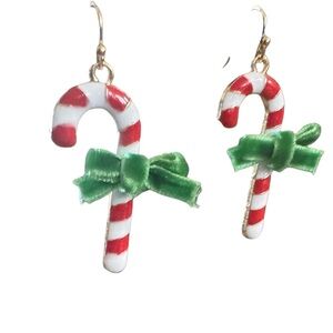 Festive Candy Cane Earrings for Kids